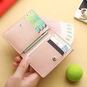 남녀 가죽 미니 똑딱이 반지갑 1P 무지 심플 카드 작은반지갑 미니지갑 학생지갑