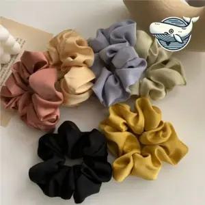 여성용 새틴 복고풍 머리밴드 스타일리시 곱창밴드 헤어액세서리 곱창머리끈