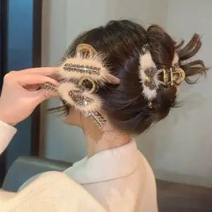 [콩심팥심]가을 헤어핀 퍼 집게 큐빅 헤어집게 올림머리