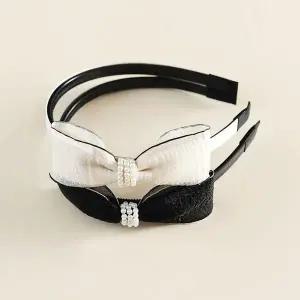 [콩심팥심]편한 진주장식 머리띠 쉬폰리본