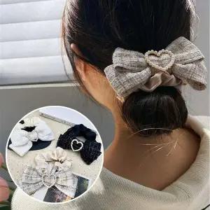 [콩심팥심]하트진주 트위드리본 편한 곱창끈