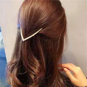 [콩심팥심]편한 헤어핀 러블리 큐빅 진주 V모양