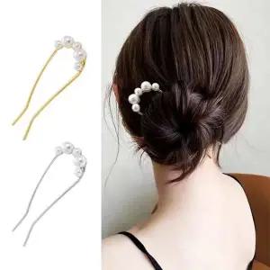 [콩심팥심]편한 U자형 진주머리비녀