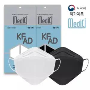 메디치 여름용 국산필터 3D 비말차단 KF-AD 마스크 대형100매 10매입*10봉