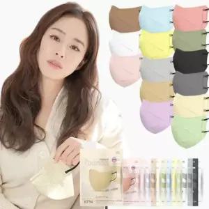 아이바나리 KF94 김태희 마스크 중형 30매 퓨어블랙 개별포장 새부리형 컬러 마스크