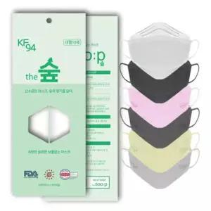 더숲 KF94 귀가 편한 마스크 화이트 대형100매 4중 국산원자재 국내생산