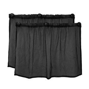 2피스 블랙 자동차 접이식 햇빛 가리개 사이드 윈도우 나일론 메시 커튼 보호