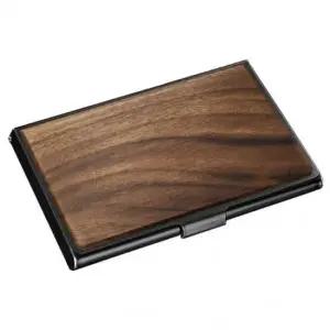 이니셜 카우하이드 카드홀더 명함지갑 고급스러운 남자명함케이스 우드카드지갑