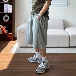 [쿼터]남자 버뮤다팬츠 사이드 절개 핀턱 7부 밴딩 여름 트레이닝 반바지