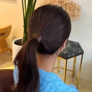 로우번 포니테일 가발머리끈 자연갈색 머리고무줄 인조모헤어링 로우번머리끈