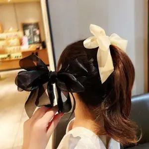 긴 삔 머리 반 단발 리본 묶음 예쁜 헤어악세사리 반머리핀 헤어 반머리핀 단발머리핀