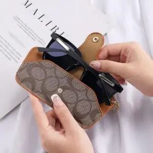 고급 꽃무늬 안경 케이스 가죽 파우치 보관함 안경집 파우치 케이스 가죽 제작 수납 안경