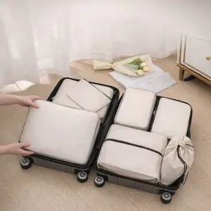 여행용 압축 파우치 7종 세트 캐리어 정리백 의류 수납 정리 가방 이너백