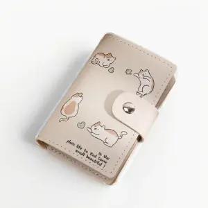 카드지갑 4종 귀여운 동물 캐릭터 수납용 대용량 지갑 카드파우치 가죽지갑 얇은지갑