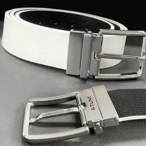 화이트허리띠 골프웨어 허리벨트 회전 가능 양면혁띠 1개 허리띠 클린가죽벨트