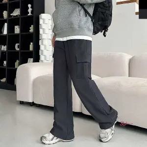 남자 카고 윈터 스웨이드안감 와이드팬츠wxy943