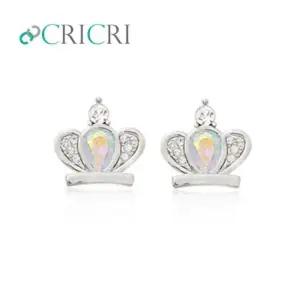 CRICRI 스와로브스키 크리스탈 제작 왕관 은침귀걸이 은침귀걸이 기념일선물 생일선물