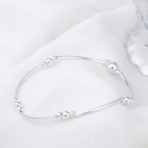 925 실버 볼 스틱 스트링 밴딩 은 팔찌 은팔찌 92.5팔찌 체인팔찌 볼팔찌 레이어드팔찌