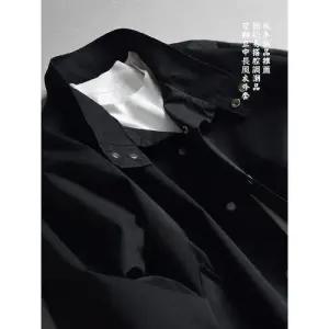 남성용 하프 가을 캐주얼 트렌치 슬림핏 차이나 싱글 오버사이즈 칼라 코트 DUCHI3