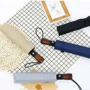 원목 핸들 3단 접이식 자동우산/원터치 고급 튼튼한 3단우산