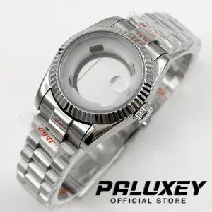 호환 여성용 스테인레스 스틸 사파이어 유리 플루트 곡선 사장 스트랩 방수 시계 케이스 NH05 NH06 무브먼