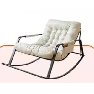 북유럽 1인용 나무 흔들의자 스윙체어 패브릭 카페