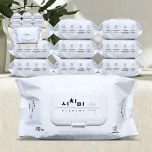 물티슈 여행용 미니 아기휴대용 소형 콧물 100매 10팩