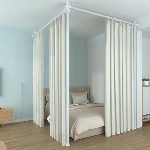 거실 홀딩도어 가림막천 바람 차단 패브릭가리개 침실 주방 우풍 핑크레니 천 직선형 가리개