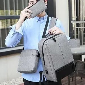 남자 패션 가방 스마트 백팩 미디백 파우치 3종 세트 (KYR-WA619DB)