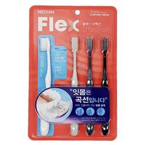 [콩심팥심]메디안 플렉스 이펙션 칫솔 4개입 라운드 미세모 치솔
