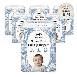 비니베베 슈퍼씬 기저귀 팬티형 L 6팩