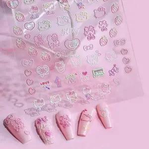 [골드스마일]네일아트 올록볼록 귀욤 냥이 케릭터 키티 엠보스티커