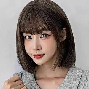 [골드스마일]가발 여성가발 통가발 단발가발 여성통가발 일자단발