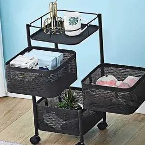 [골드스마일]회전 트롤리 미용실카트 3단카트 3단트롤리