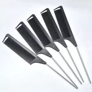 [골드스마일]전문가용 꼬리빗 5개세트 스틸손잡이 섹션빗 미용실