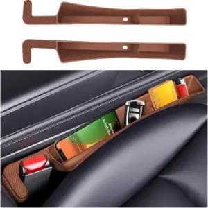 Zpana 2PCS 카시트 갭 필러 차량 측면 세트 콘솔 플러그 정리함 다기능 자동차 내부 수납 박스 틈새 스토퍼