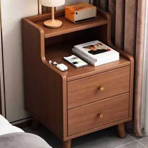 캐비닛 월넛 심플 모던 원목색 침대협탁 원목 슬림 폭좁은