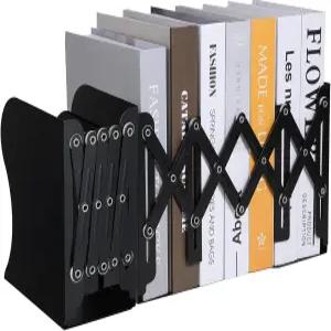 무거운 책을 위한 2팩 조절 가능한 북엔드 보관할 수 있는 확장 선반 책상 및 사무실용 미끄럼 방지