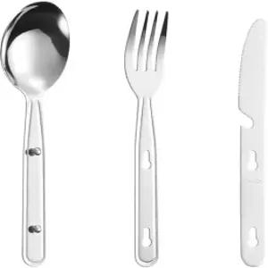 스테인리스 스틸 여행 도구 세트 스푼 포크 나이프가 포함된 3피스 휴대용 식기 경량 캠핑 커틀러 연동