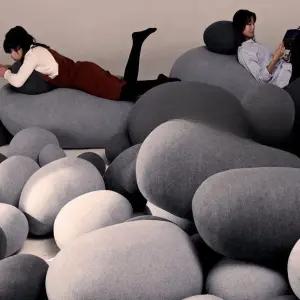 쿠션 인테리어 돌멩이쇼파 돌모양쿠션 소파 조약돌