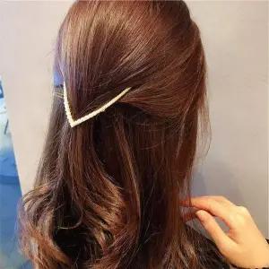 편한 헤어핀 러블리 큐빅 진주 V모양