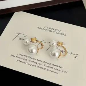 [라일리쥬얼리] Rly 더블 진주 귀걸이 투웨이 착용 가능 포인트 디자