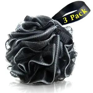 이지무 목욕 루프 스펀지 샤워 파우치 바디 스크러버 메쉬 3팩