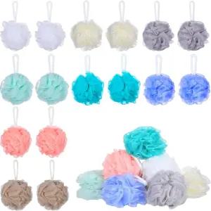 40팩 루파 스펀지 목욕 샤워 메쉬 볼 파우치 워시 바디 퍼프 여성 남성용