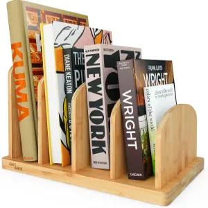 요리책 정리함 레시피 책꽂이 선반 편리한 보관을 위한 테이블탑 스탠드 수직 4단 주방 책상 및 조리대용