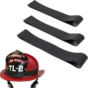 LINE2design미국산 헬멧 밴드 3개 팩 헤비 듀티 고무 현대 및 전통 스타일의 소방 적합 검은색