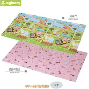 놀이방매트 키재기 곰돌이핑크 (양면) (대형) PVC 거실 충격지 아이 아기