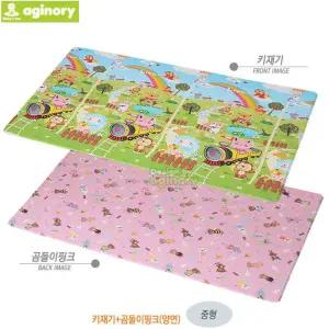 놀이방매트 키재기 곰돌이핑크 (양면) (중형) PVC 거실 충격지 아이 아기