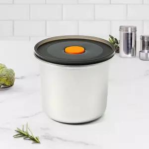 전자레인지 원형 스테인리스 밀폐 용기 530ml 스텐 반찬통밀폐 반찬 진공밀폐 냉동실 김치
