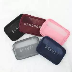 [라일리] Rly 휴대용 메쉬 화장품 파우치 립스틱 파우더 파운데